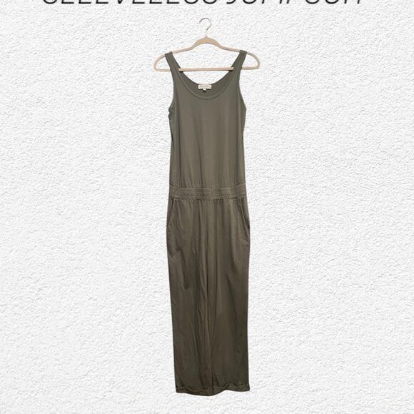 Michael Stars Women's Olive-green Sleeveless Jumpsuit Size Small Cotton Blend - Picture 1 of 10